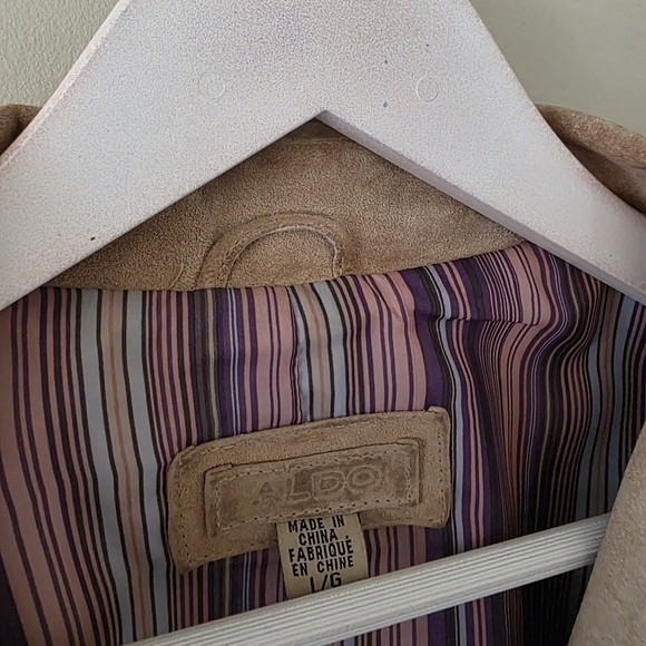 Aldo L Vintage Y2K Bohemian Western Utility Neutral Genuine Suede Jacket - Picture 10 of 16